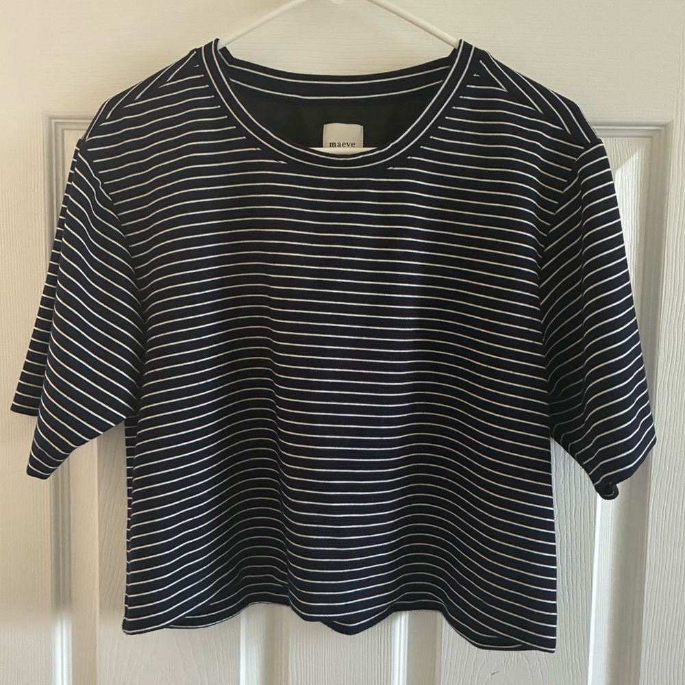 Maeve Short-Sleeve Crop Tee, Size XS